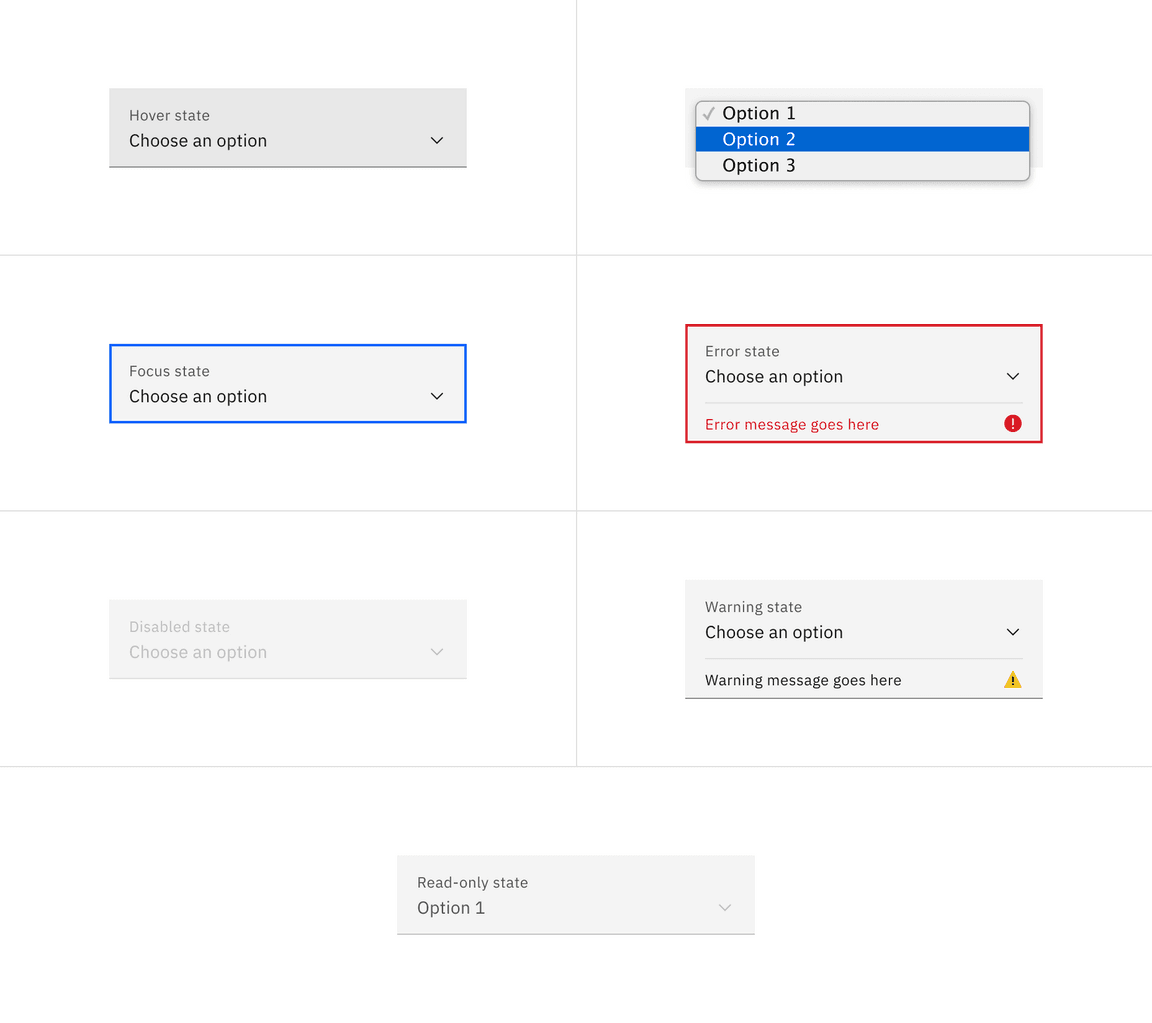 Select interactive states